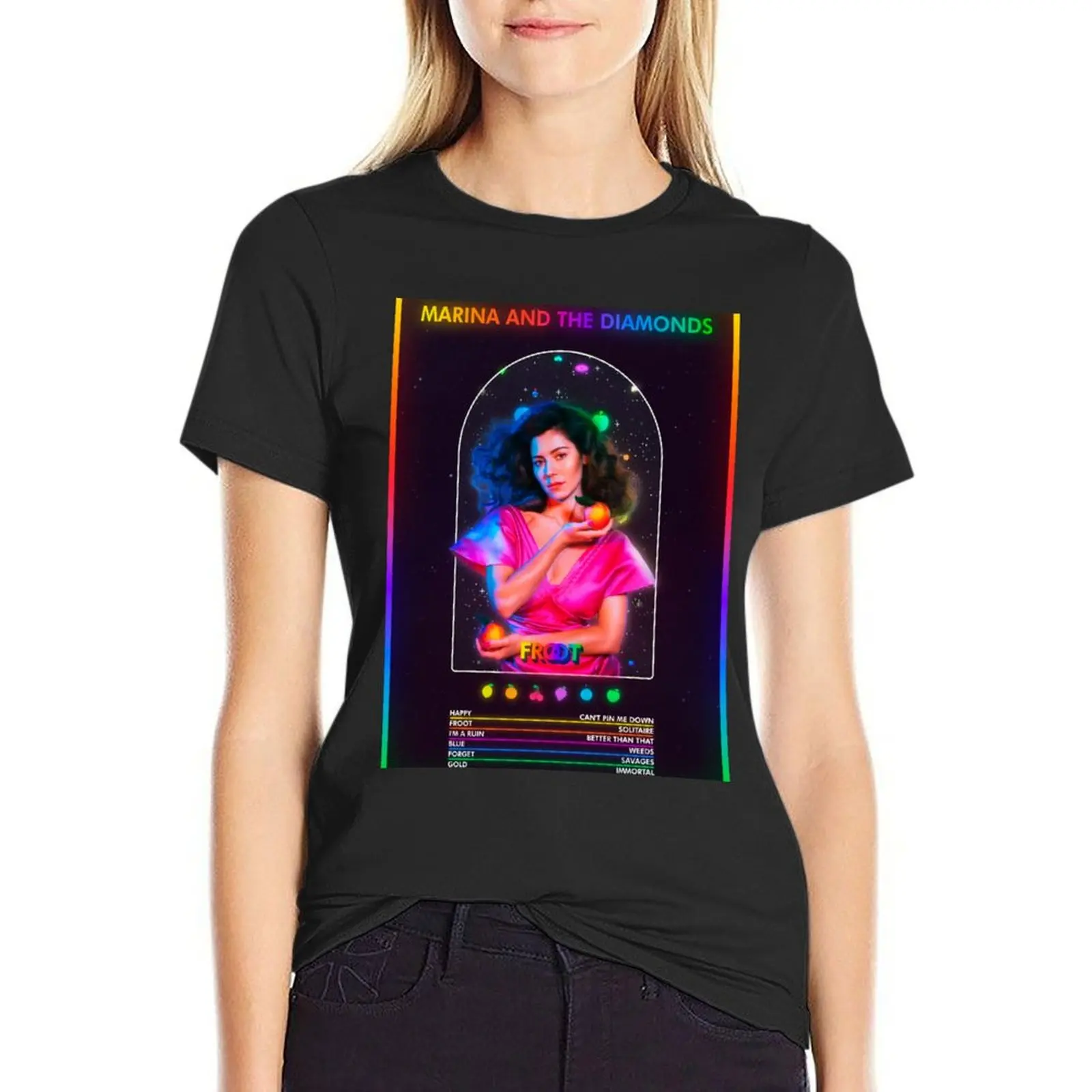 

MARINA and the Diamonds - FROOT Album T-Shirt Blouse animal print shirt for girls summer tops tshirts for Women