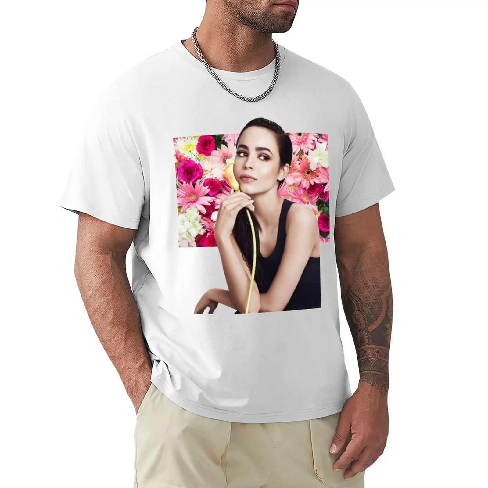 Sofia Carson (flowers) T-Shirt blank t shirts T-shirt for a boy anime clothes plain t-shirt mens workout shirts