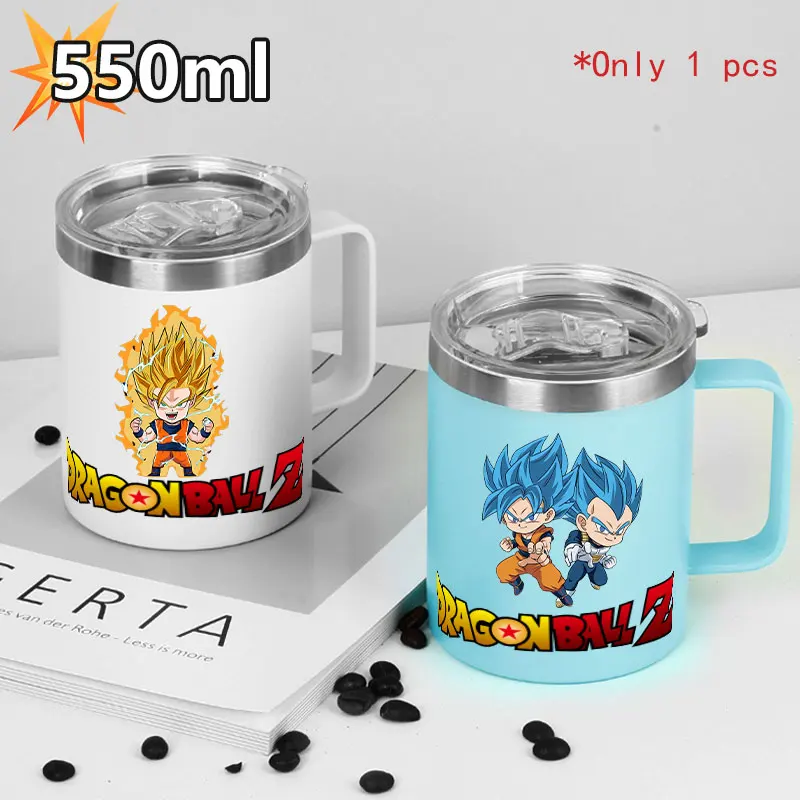 لعبة دراغون بول كوب من الفولاذ المقاوم للصدأ معزول مع مقبض طبقة مزدوجة عزل كارتون بيجيتا كاكاروتو كوب قهوة مكتب #1