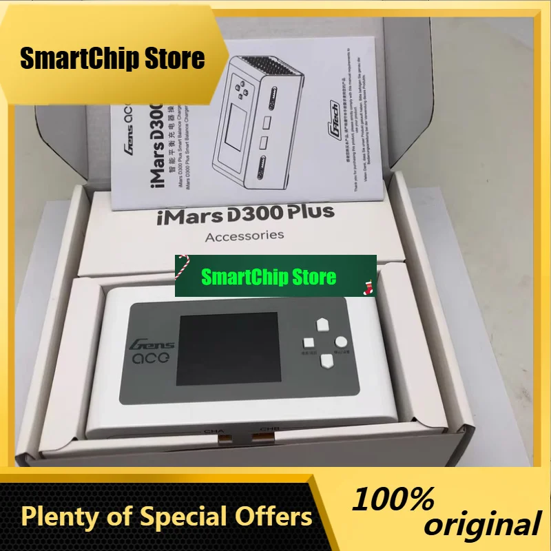 SmCp1pcs For Gens Ace IMARS D300 PLUS Lipo Battery Charger Dual Channel Intelligent Balanced Charger 6S Battery AC300W