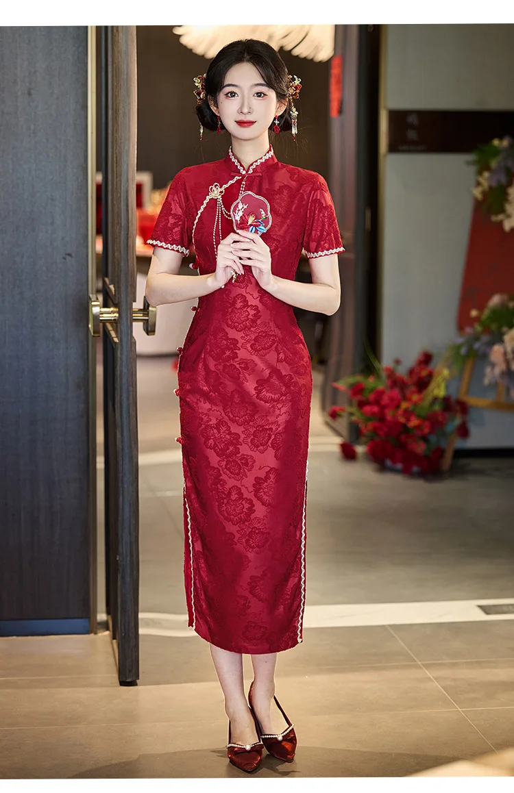 red chinese inspired dress Red Wedding Dresses Chinese Style Engagement Dress