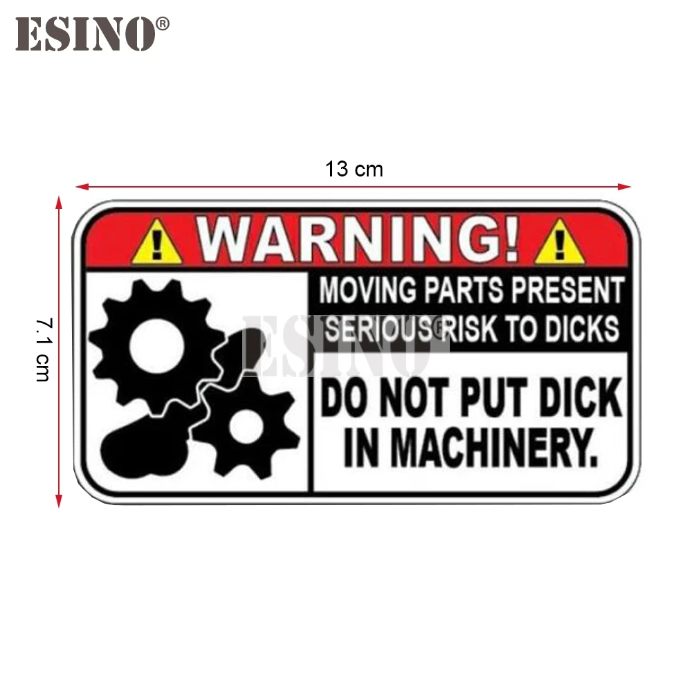 Car Styling Creative Funny Warning Do Not Put Dick In Machinery Cartoon PVC Decal Waterproof Car Body Sticker Pattern Vinyl