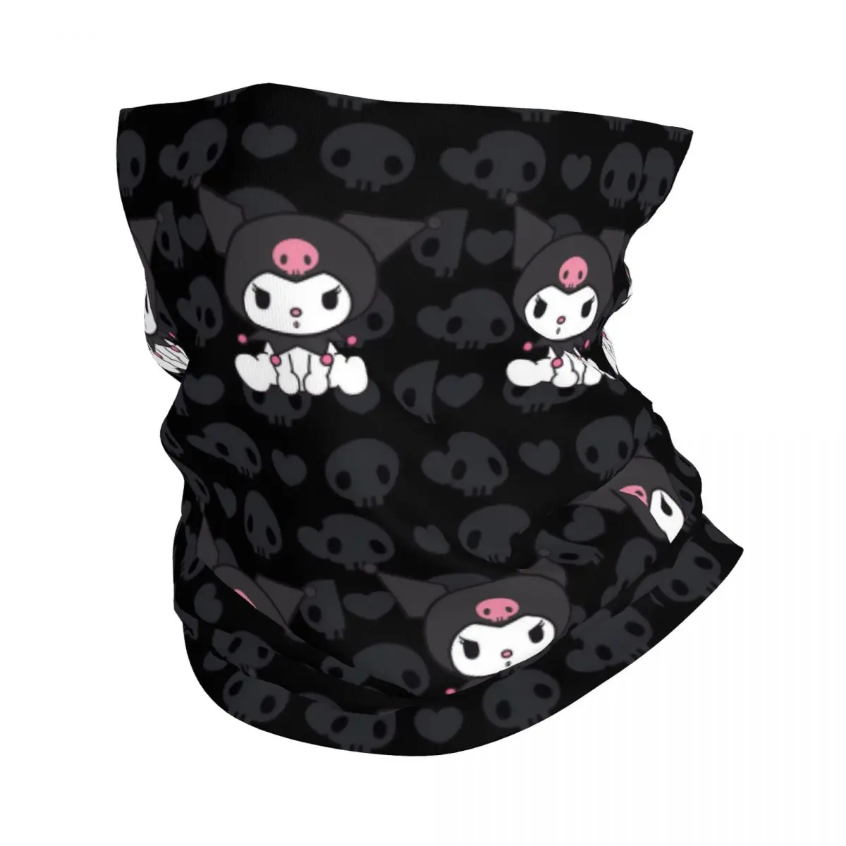 

Custom Kuromi Cute Bandana Neck Gaiter UV Protection Face Scarf Cover Women Men Cartoon Headband Tube Balaclava