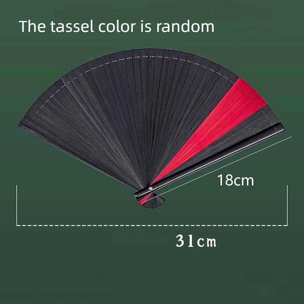 Chinese Style Japanese Classical Folding Fan Ancient Style Black Bamboo Fan Portable Handmade Hand Fans Wedding Party Decor - Image 6