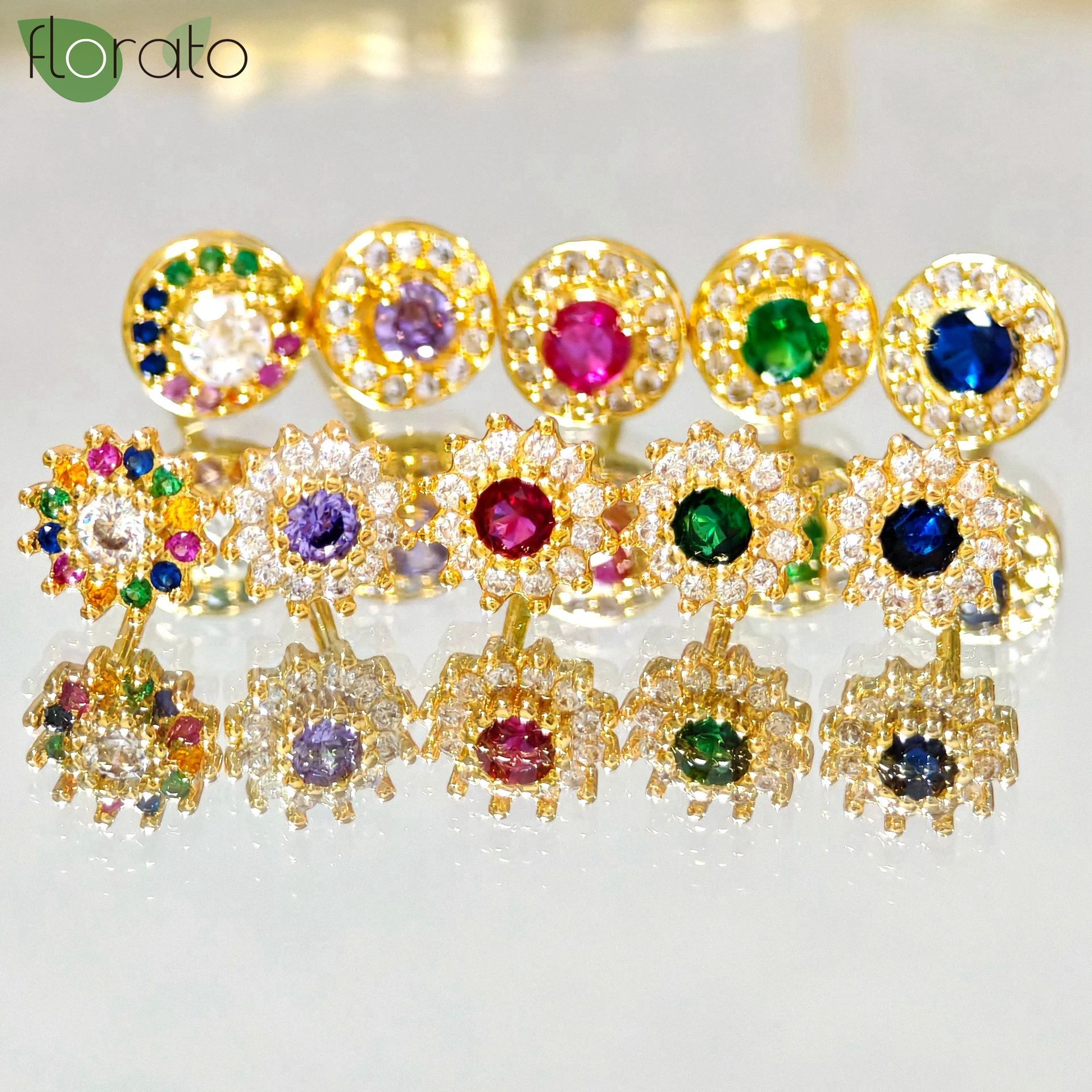

925 Sterling Silver Needle Exquisite Round Zircon Earrings Sparkling Small Stud Earrings for Women Fashion Piercing Jewelry Gift