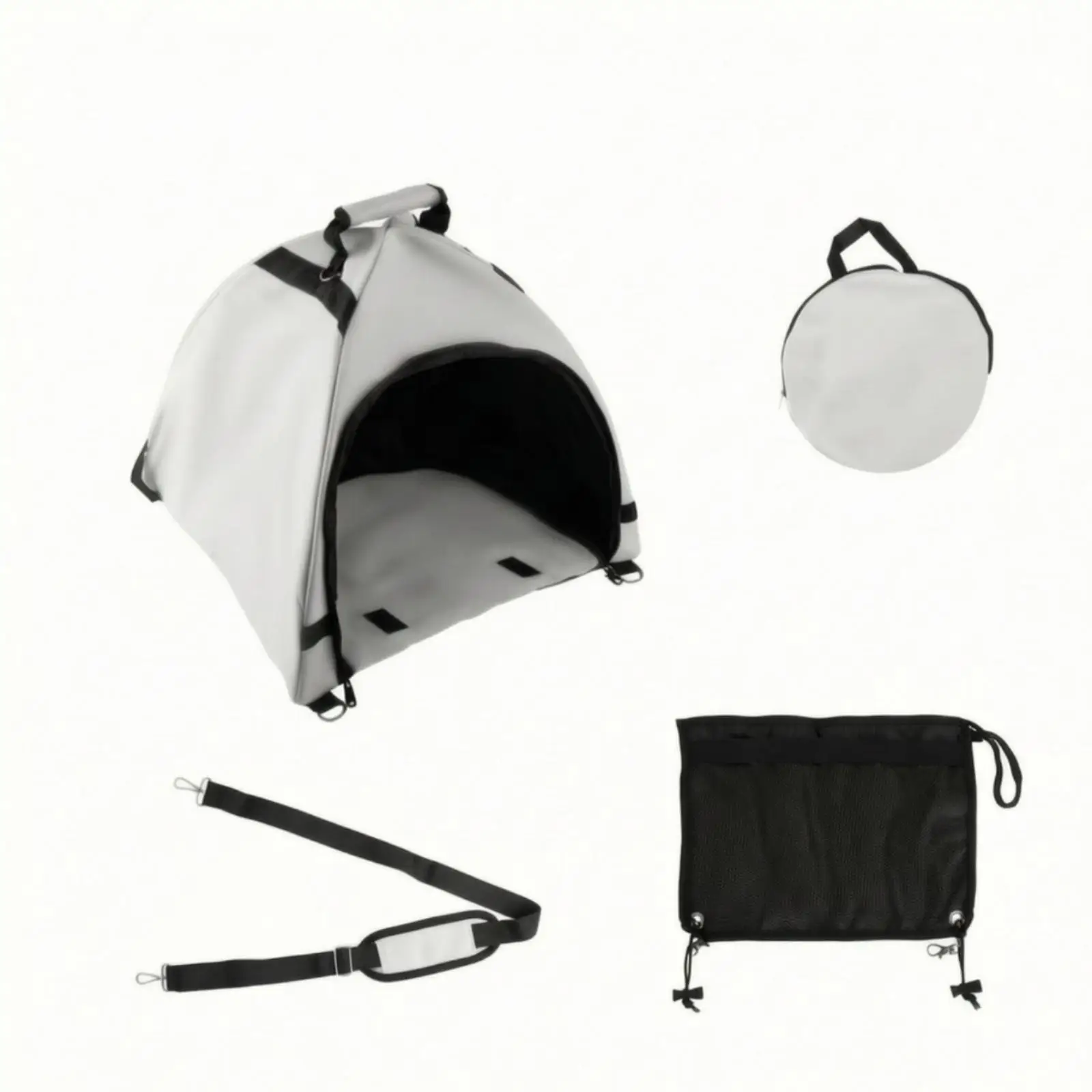Portable Laptop Shade Cover for Outdoor Use Light Gray Privacy Screen with Top Handle Fits 14 Inch Notebook