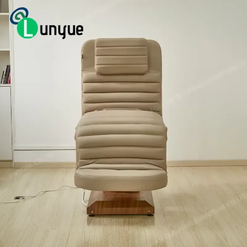 Electric Beauty Spa Massage Table Folding Furniture for Eyelash Extension with Light Apricot High End Portable
