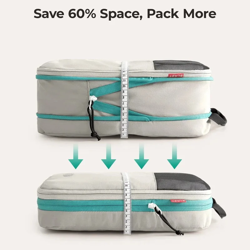 BAGSMART Kompressions-Verpackungswürfel, erweiterbares Reiseset, Aufbewahrungstasche, 6-teilig, Reise-Organizer, Gepäck, Koffer – Detail 9