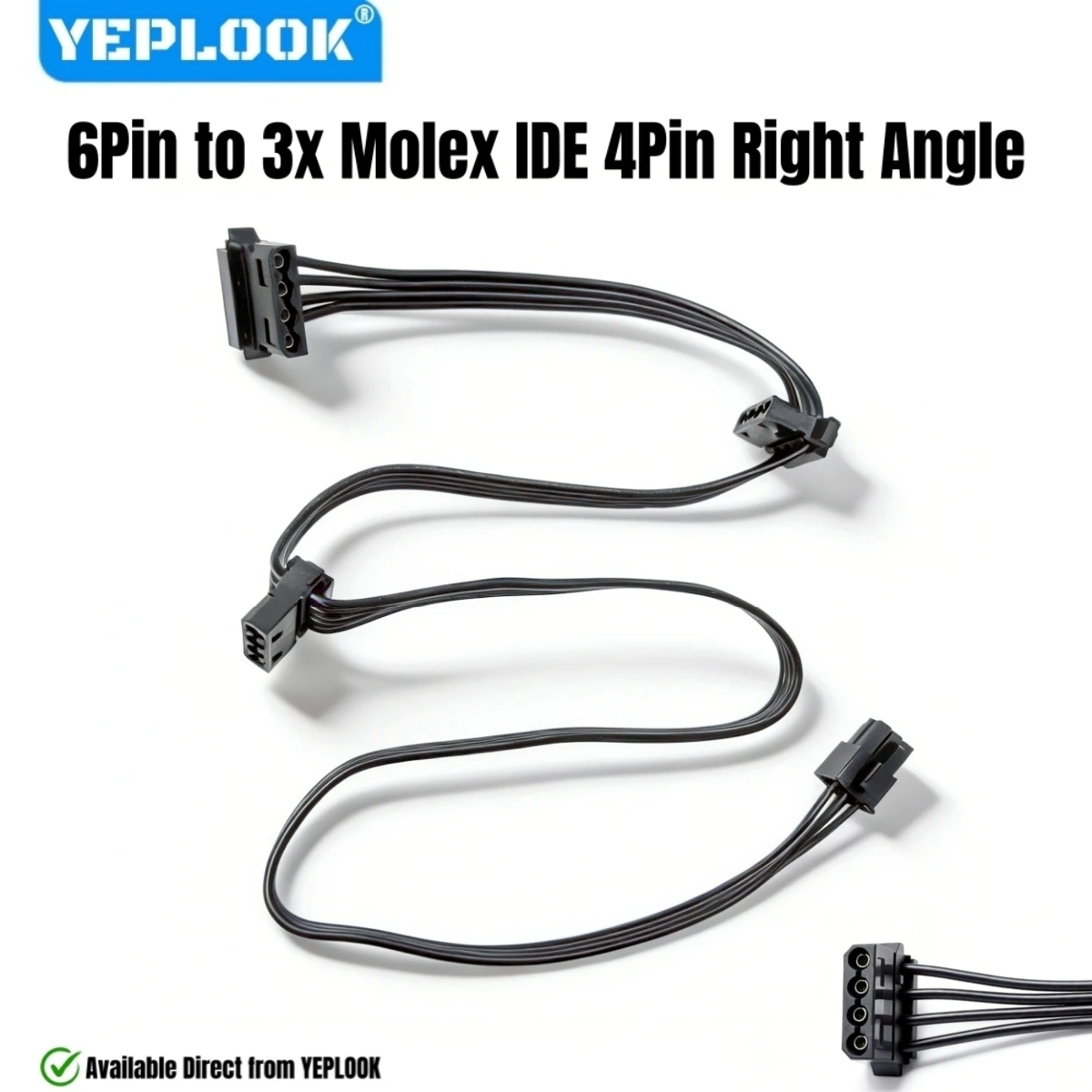 

For Corsair HX GOLD PSUs, 6Pin to 3x Molex IDE 4Pin Power Cable for Corsair HX1200, HX1050, HX1000, HX850, HX750, HX650 Modulars