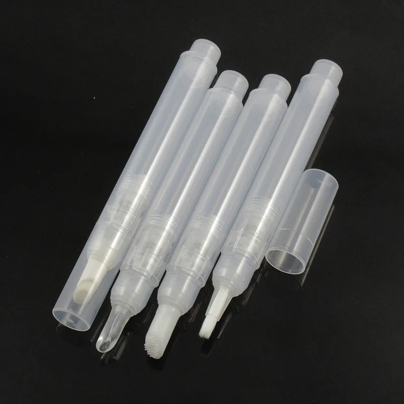 50pcs 6ml Transparent Press Pens Empty Nail Oil Pen with Brush Tip Cosmetic Container Applicators Eyelash Growth Liquid Tube