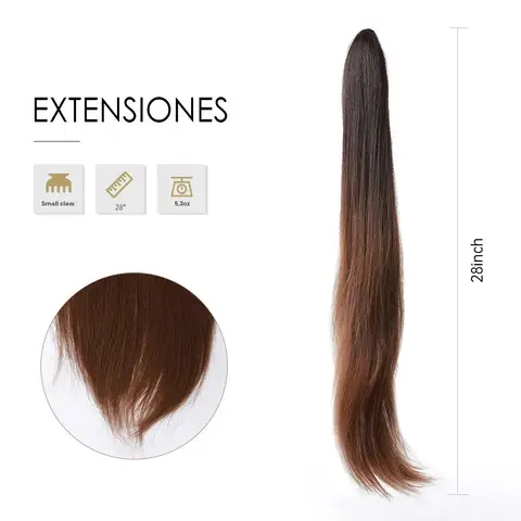 10 best sales भूरे रंग की पोनीटेल विग - №6