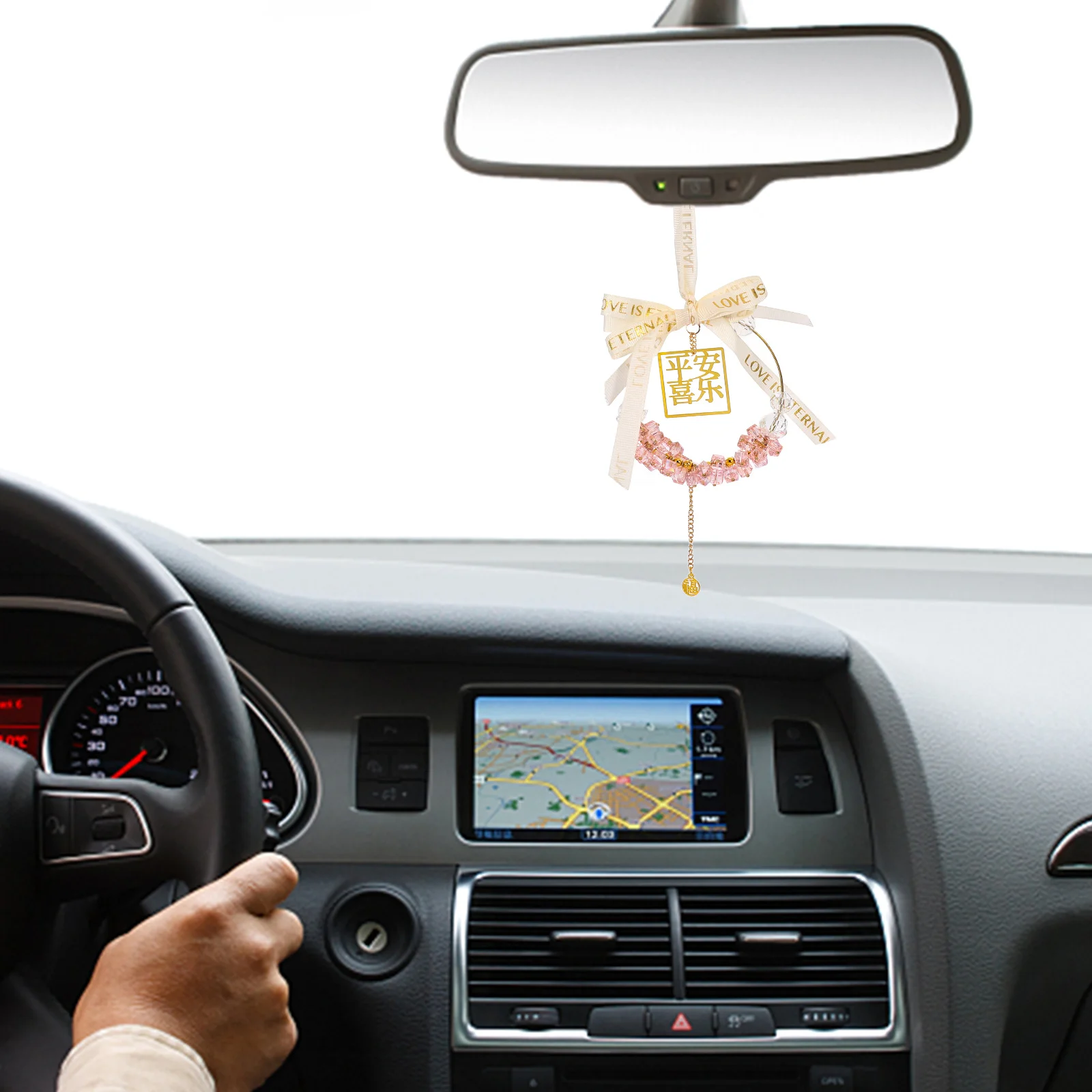 

Crystal Cube Ornament For Rear Ornament For Car Mirror Hanging View Mirror Car Interior Decorations Lightweight Pendant