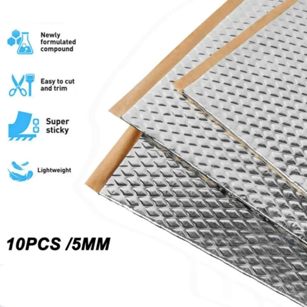 10 Sheets Sound Deadener Heat Insulation Mat Car Van Sound Proofing Deadening Auto Hood Engine Noise Insulation Mat 250X180mm