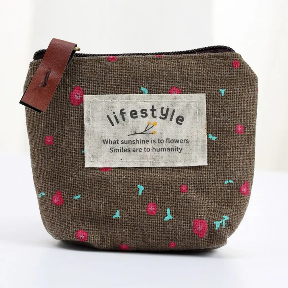 4 Pcs Mini Wallet Coin Purse Zipper Holder Cartoon Canvas Change Cash Bag Pouch