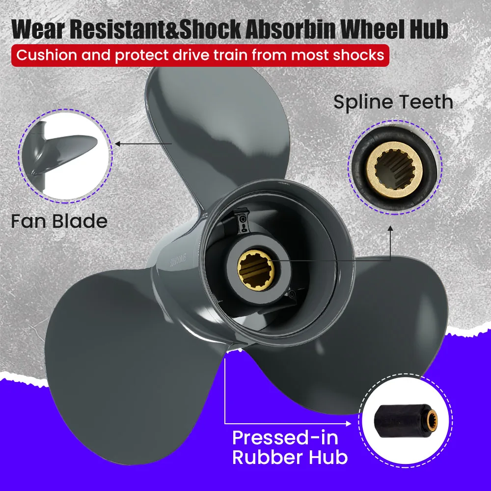 9 7/8x9/10/11/12/13 Outboard Propeller for Honda 25HP 30HP Boat Aluminum Alloy Screw 3 Blade 10 Spline Marine Engine Part