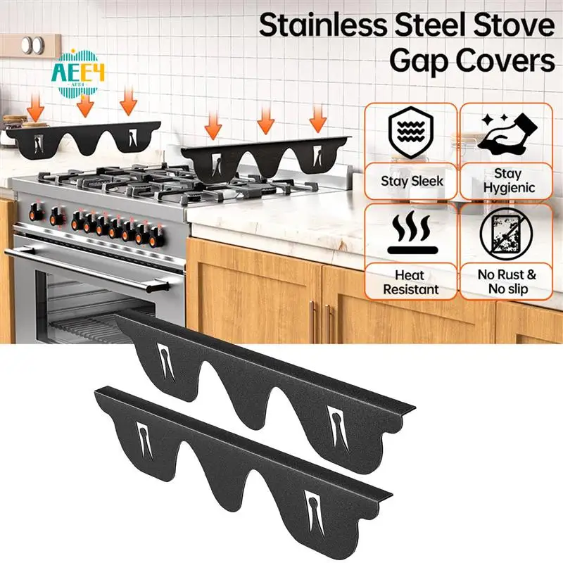 

AEE4-Stove Space Covers Kitchen Stove Counter Space Filler, Range Trim Kit Stove Guard Counter Cover 2Pcs