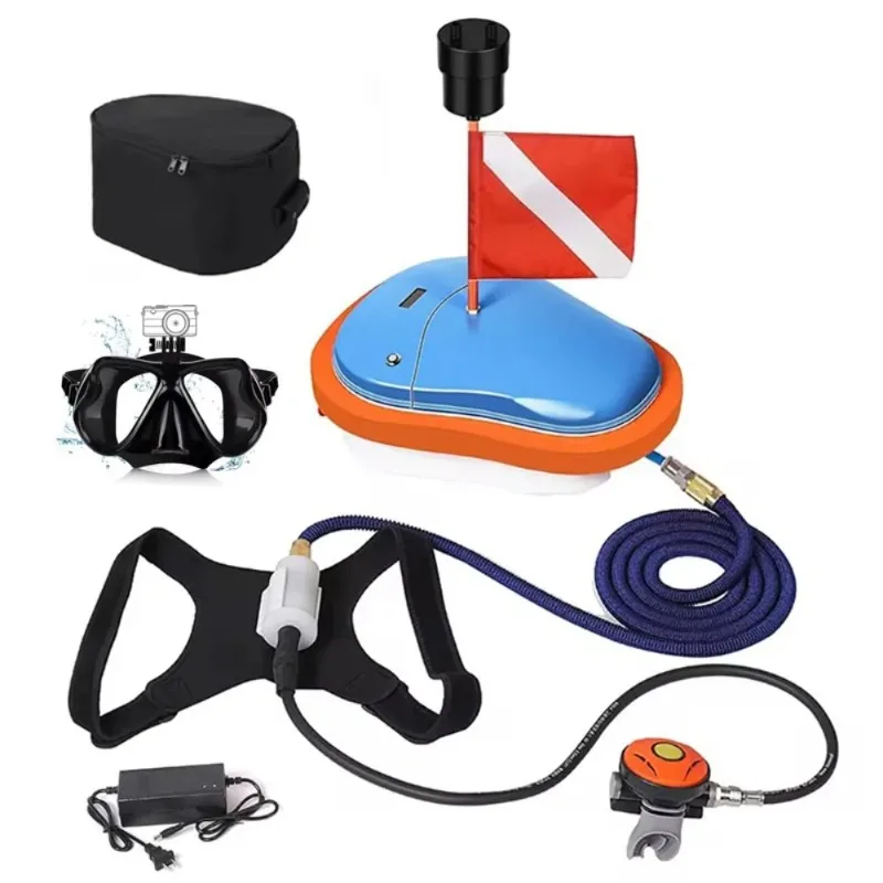 Underwater Diving Snorkeling Portable Scuba Gear With Diving Mask 50 Mins Air Compressor Support Replace