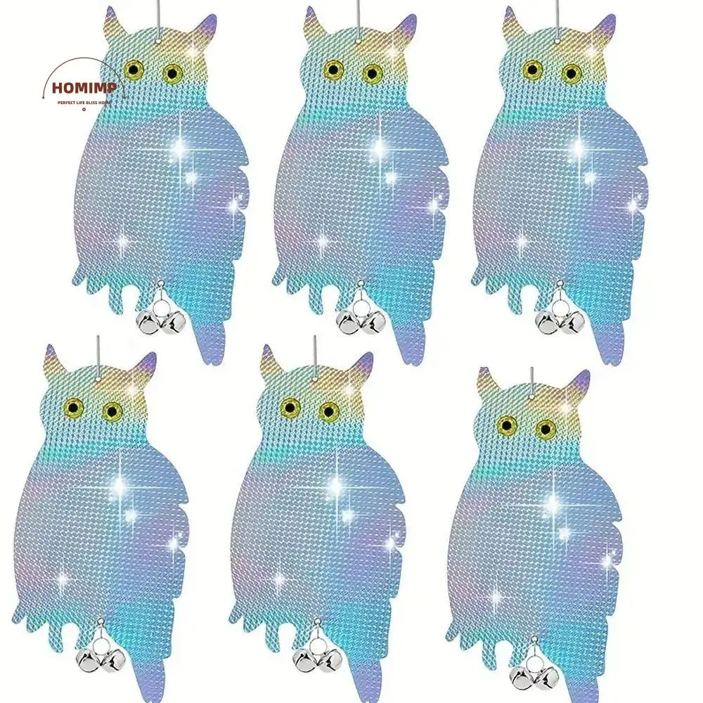 

Double-sided Laser Bird Repel Owl Scarecrow with Bells Plastic Fake Bird Scare Device Waterproof Bird Repeller Outdoor