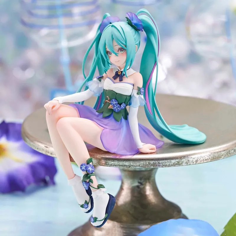 13cm Hatsune Miku figura de Anime tapón de fideos Hada de las flores Miku figura de acción colección de PVC modelo ornamento juguetes regalos de cumpleaños