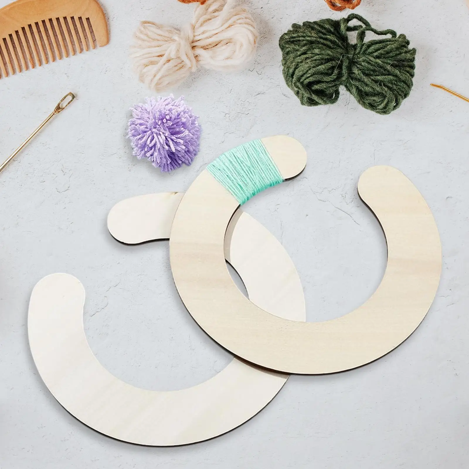 2x Semicircle Wool Ball Making Tools Semi-circular Shaped Knitting Tool Template