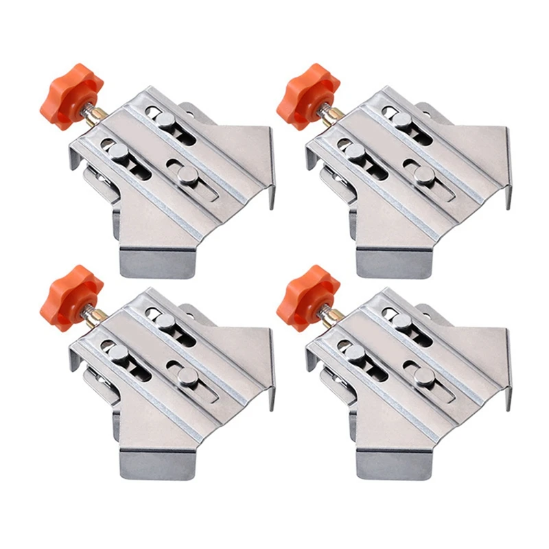 

4Pc Carpenter Quick Positioning Clamp For Wood Panel Splicing 90 Degree Right Angle Fixing Clips Right Angle Clamps-Open Durable