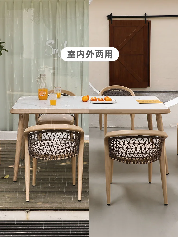 Chair Combination Home Courtyard Terrace Balcony Net Red Vine Weaving Chair Leisure Furniture Garden Table and Chair Set