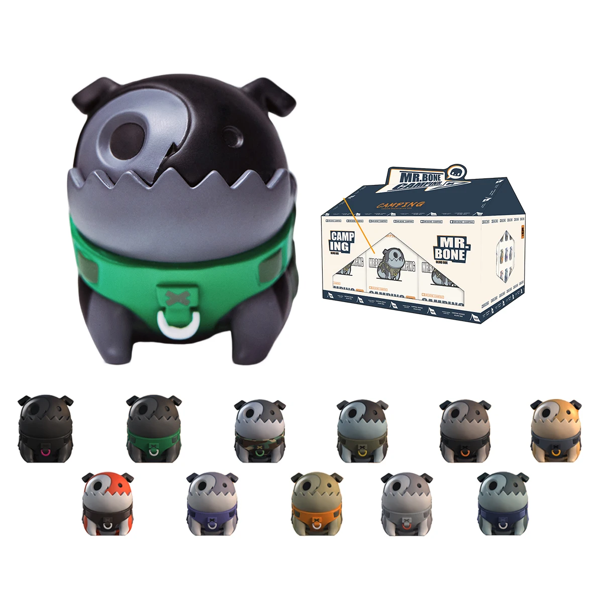 HIPLAY MR.BONE الجيل الرابع التخييم الحرير القذر الكلب يجلس تشكل مجموعة صندوق صندوق أعمى الشكل