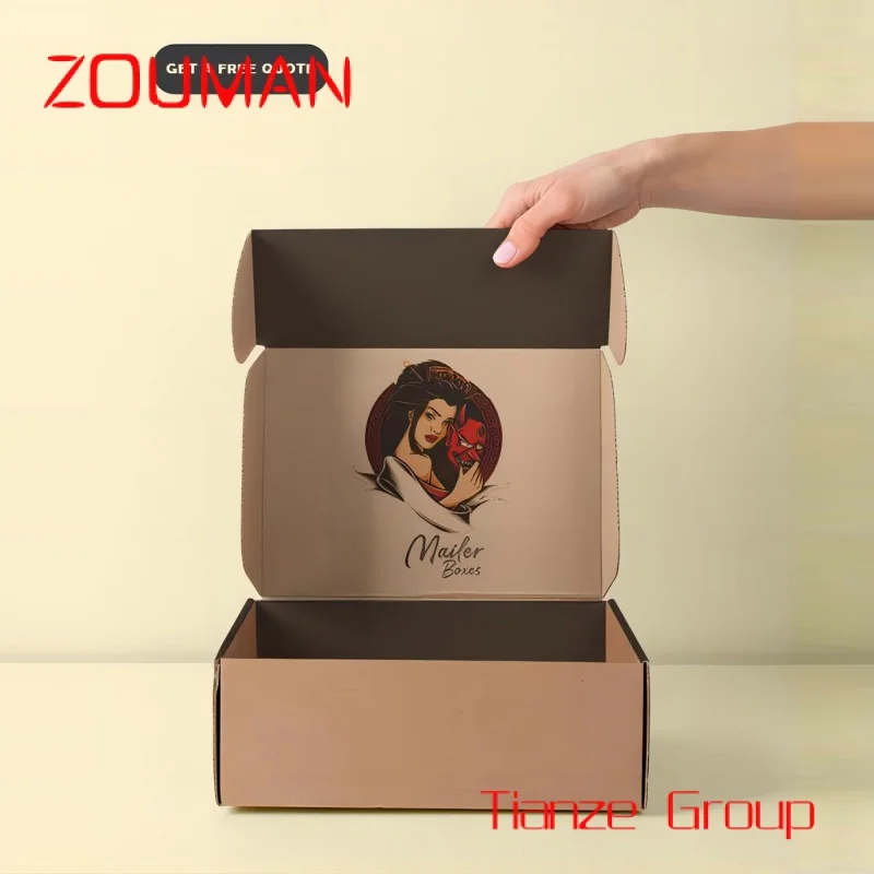 Freies Design benutzer definierte Logo Karton Karton Druck falten Geschenk Versand Versand Papier Verpackung Mailer Wellpappe Box