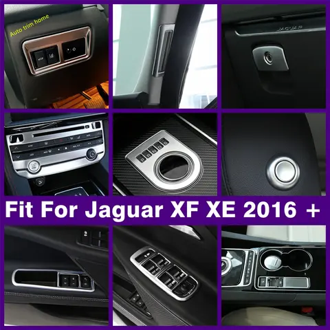 안전 벨트 버클 헤드 램프 기둥 A 창 리프트 버튼 머리 받침 글러브 박스 커버 트림 Jaguar XF XE 2016 - 2019 액세서리