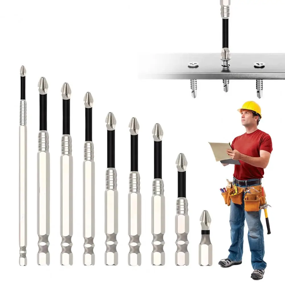 9/12Pcs Drill Bits Kit Rustproof Anti-Slip Magnetic Electric Screwdriver Drill Bits Wide Application High Magnetic Screwdriver D
