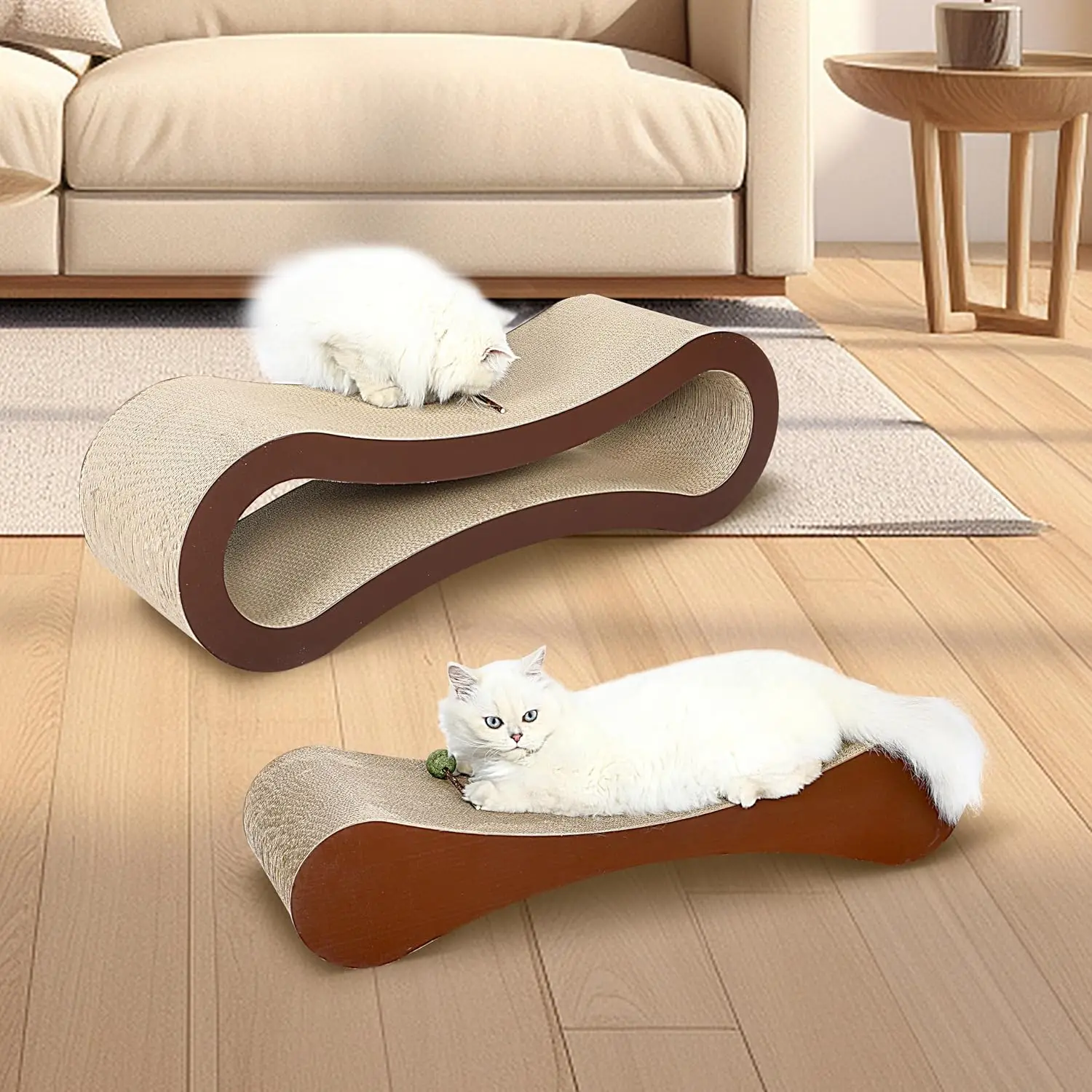 2 in 1 Scratcher Cardboard, Scratching Board Furniture Protector, Scratching Post, Cat Beds