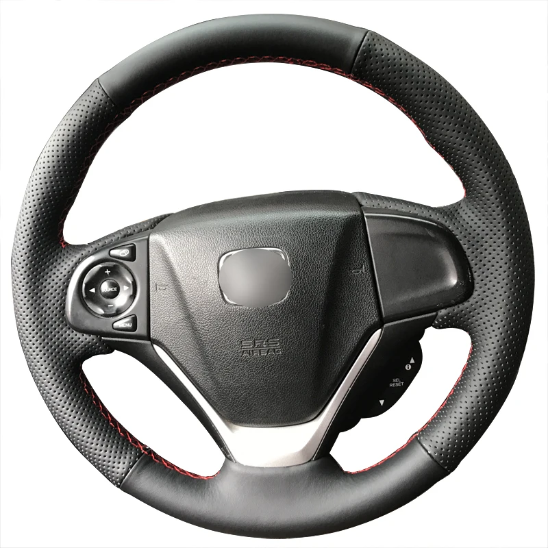 Hand Sewing Steering Wheel Cover Leather For Honda 2013 Crv Car Accessories