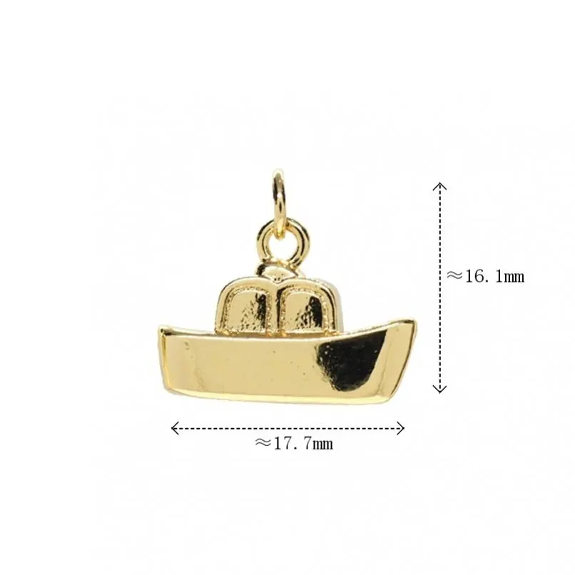2Pcs Gold Color Charms Pendant Ship Copper  Approx 17.7x16.1mm Jewelry Special Gift For Women