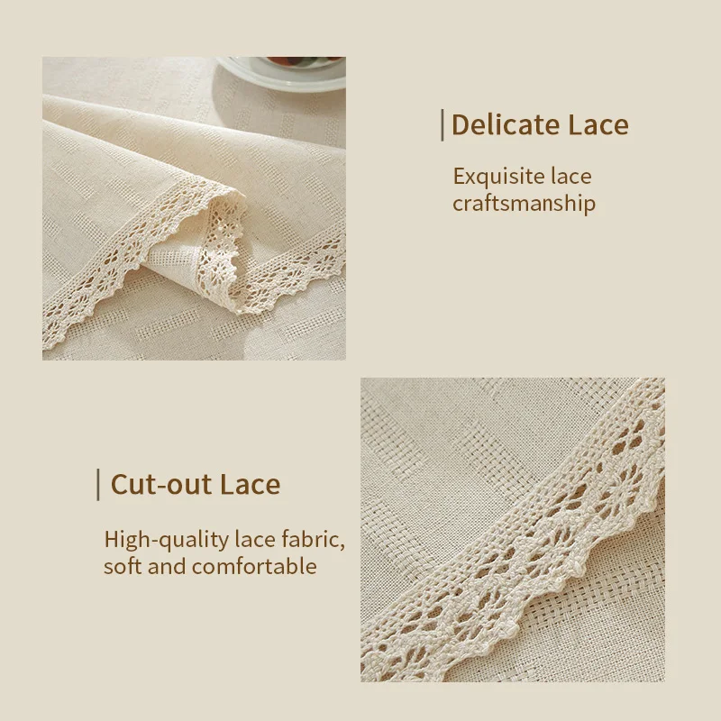 Скандинавская однотонная толстая кружевная прямоугольная скатерть, кухонное полотенце, скатерть, свадебный декор