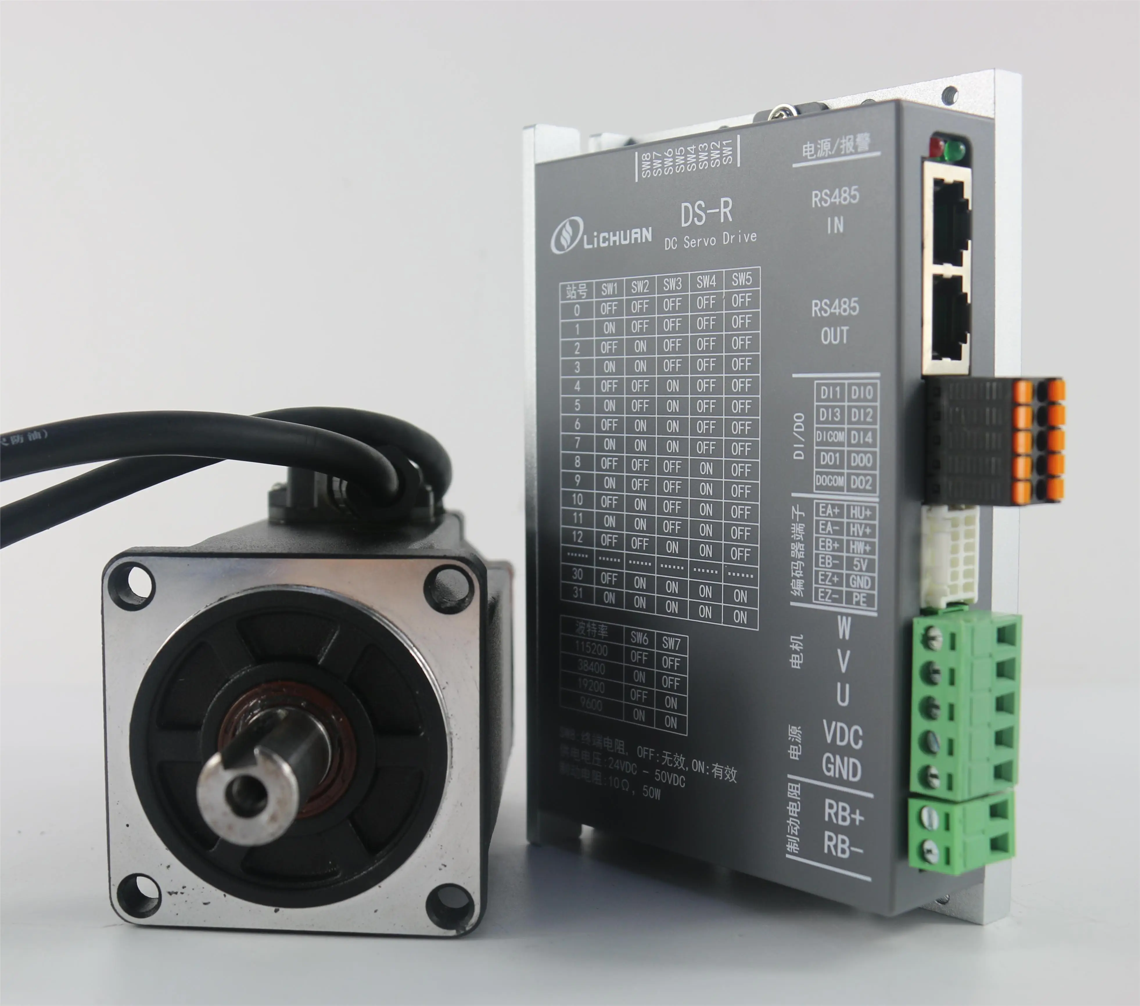 Imagem -04 - Lichuan-controle dc Servo Motor Modbus Rs485 200w e 400w 20v a 50v Kit Servo Driver 3m Cabo para Máquina Cnc