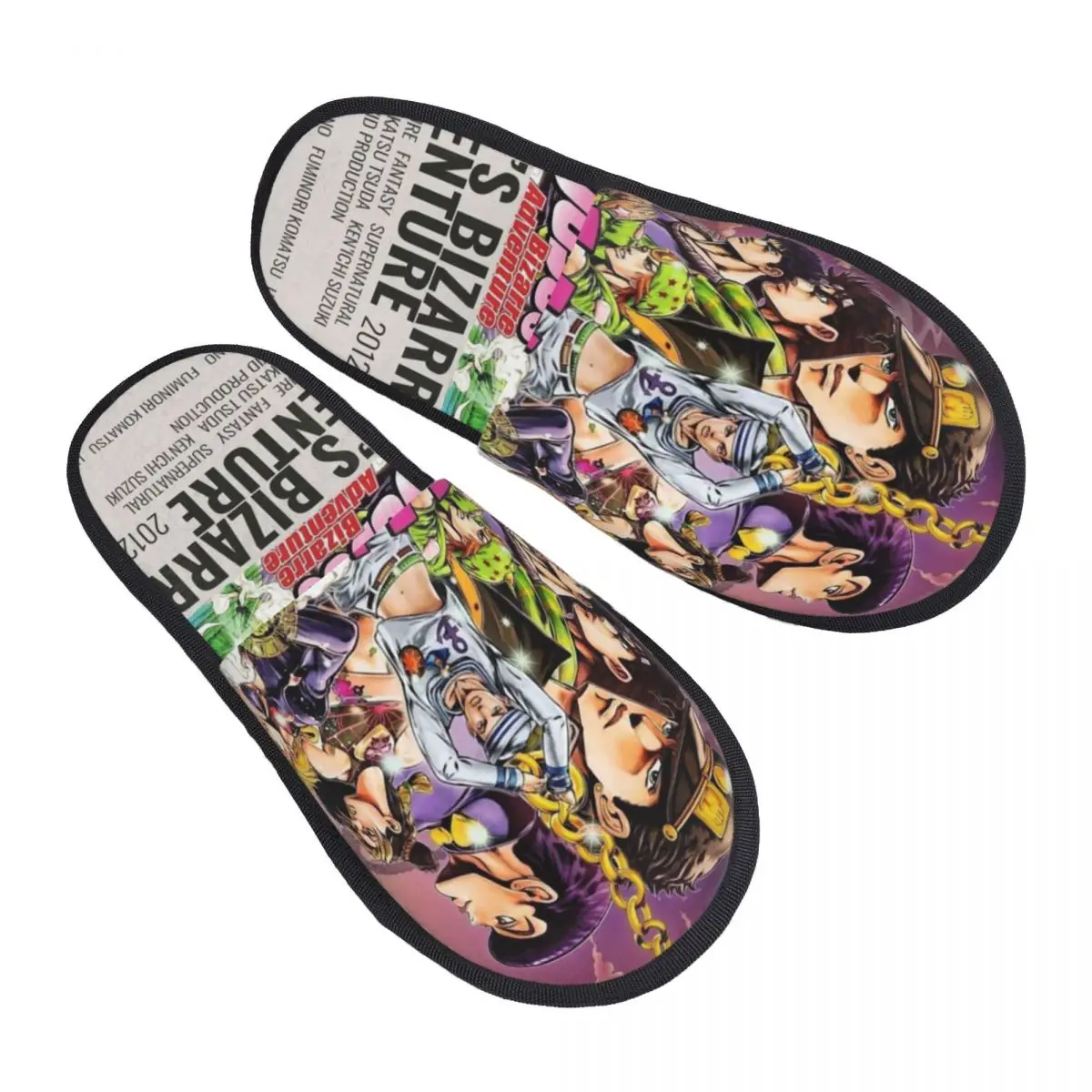 3D printing Men Women Furry Indoor slippers,Jojo Bizarre Adventure nice-looking special Anti-skid Slippers