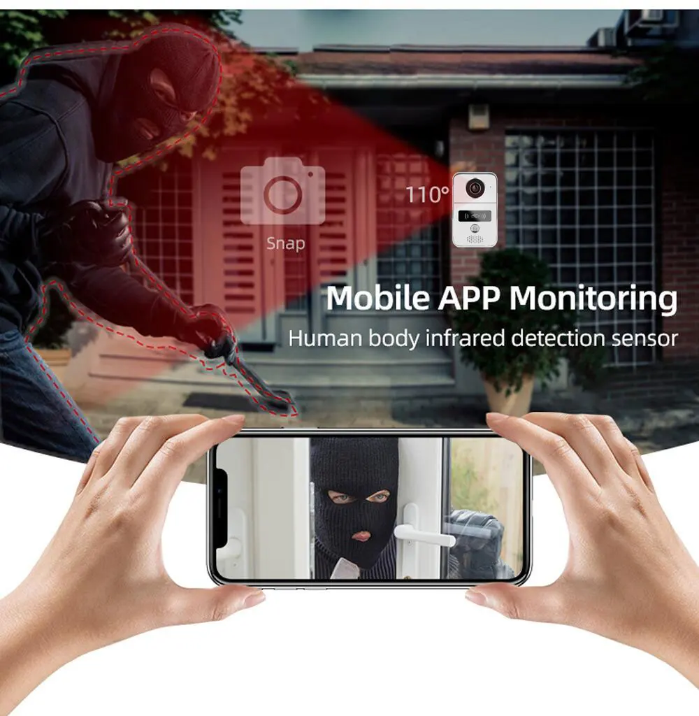 1080P Tuya Smart WiFi Doorbell Phone Video Door Intercom POE 48V Camera PIR Motion Detection Alarm Remote Unlock Wireless Camera