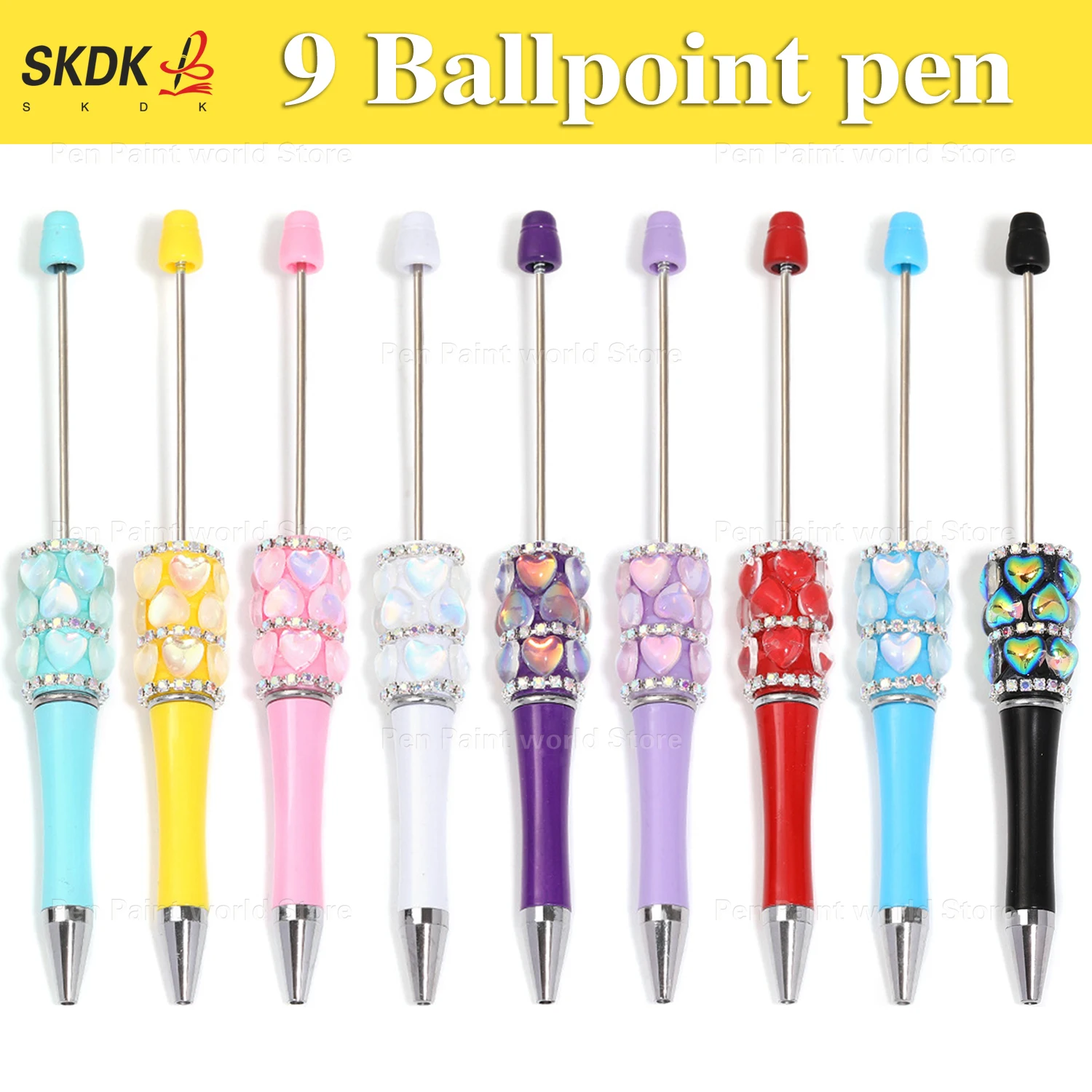 

9 шт. шариковая ручка «сделай сам» и ручка из бисера — дизайн в форме сердца для свадебных сувениров и творческого подарка