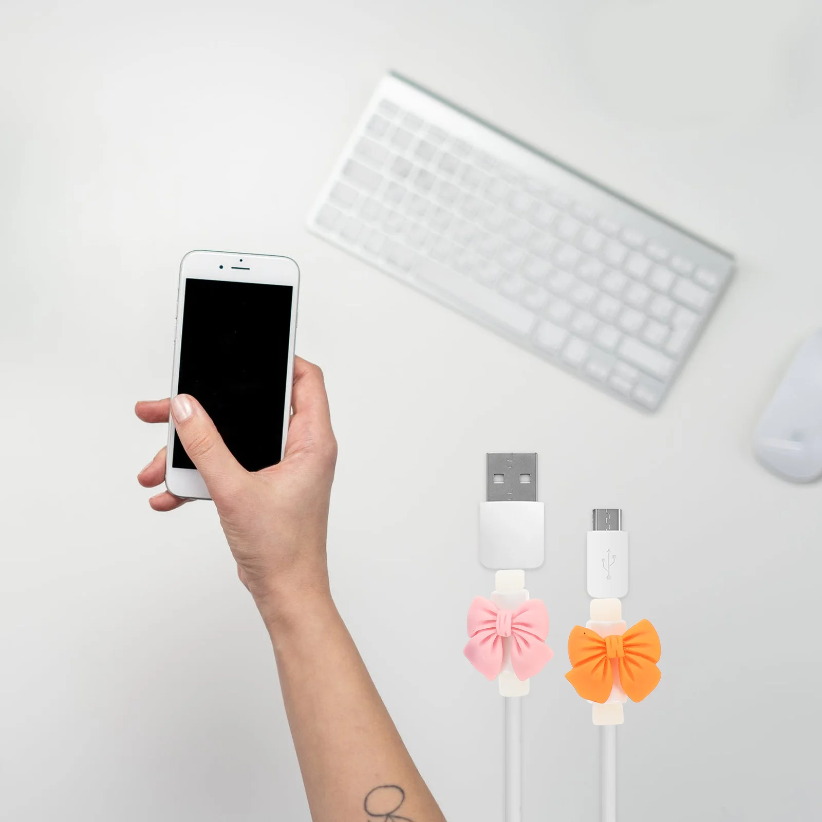 Bowknot Daten Schutzhülle Wiederverwendbare Kabel Organizer Abdeckung Für Telefon Computer Ladeleitung Kabel Saver Kunststoff Hause