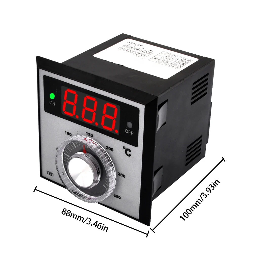 AC 220V 0- 300 Degree TED-2001 K Type Relay Digital Thermostat Display Temperature Controller