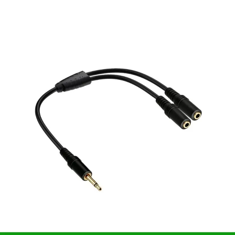 U55C 3.5mm Single Y Splitter Wire Male To Two Female Golden Coated Metal Center Sound link