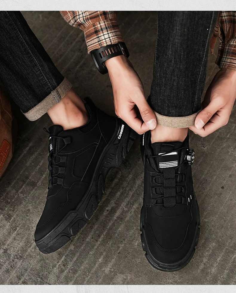 Herren-Wanderschuhe mit niedrigem Schaft, rutschfester Sohle, strapazierfähig, atmungsaktiv, Trekking-Sneaker, Outdoor-Camping, Alltagsschuhe zum Spazierengehen. – Detail 4