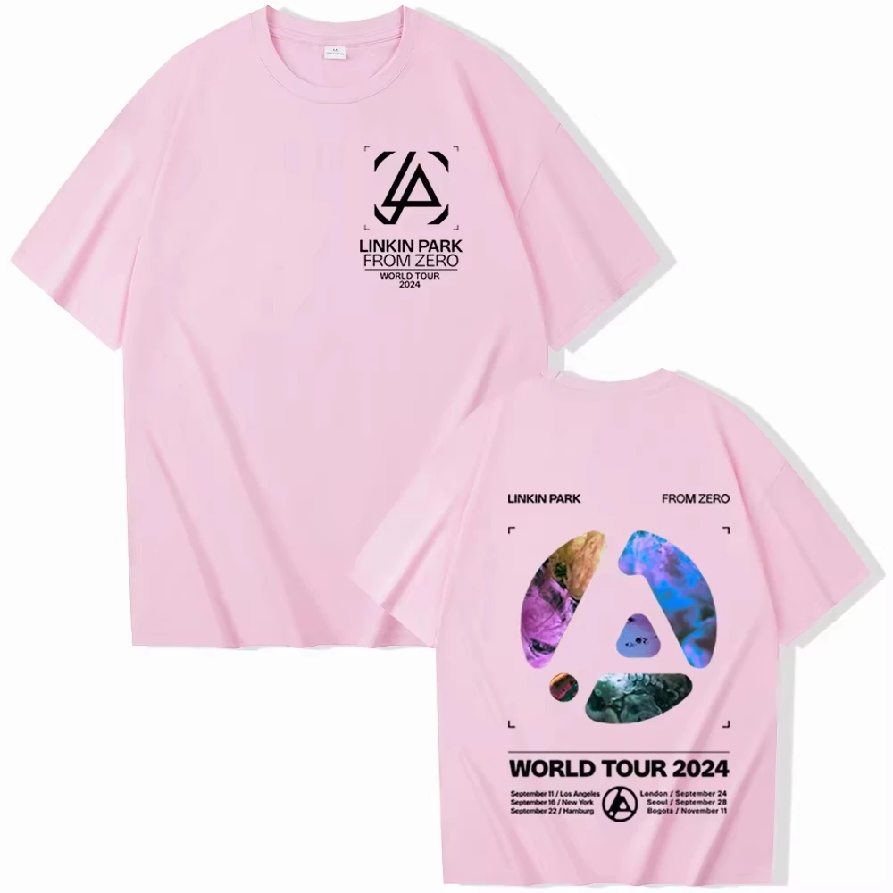 Fashion Official Men's Linkin-Park From Zero World Tour T-Shirt Unisex Harajuku O-Neck Short Sleeve Pop Music Shirt Fan Gift