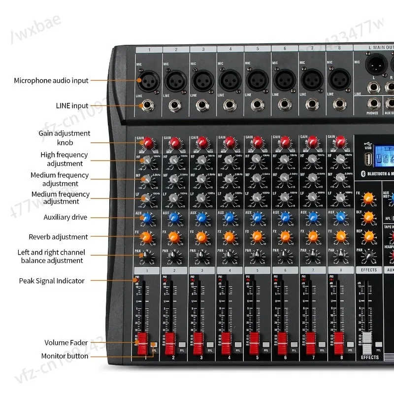 Digital Consoles Interface Console Pro Equipment 8 Channel Dj Controller Mixer Audio Sound Mixing Table Card Professional Pc