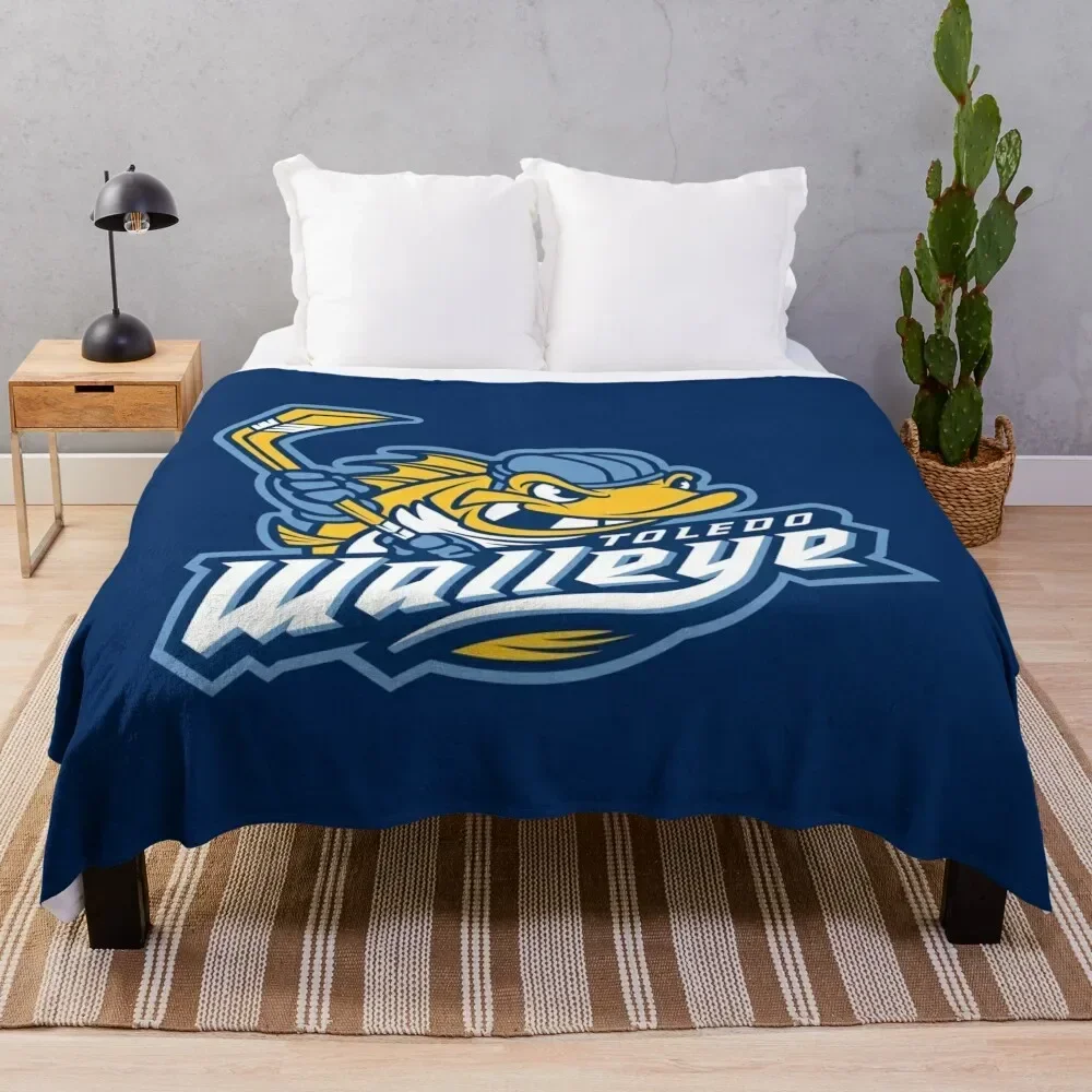 Walleye-Toledo Throw Blanket blankets and throws Flannels Sofa Quilt Weighted Blankets