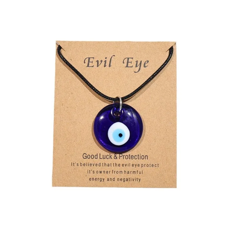 Classic Turkish Necklace Evil Eye Hand Chain for Women Lucky Demon Eyes Card Necklace Men\'s Love Jewelry Accessories Party Gif