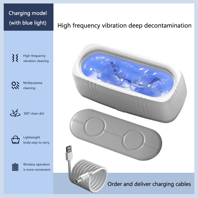 Midea Ultrasonic Glasses Cleaner USB Fully Automatic Blue Light Eyewear Cleaner Household Multifunctional Jewelry Clean Machine