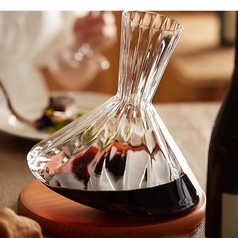 

Crystal Glass Decanter Transparent Non Toppable Weng Brandy Champagne Dispenser Home Party Wine Accessories