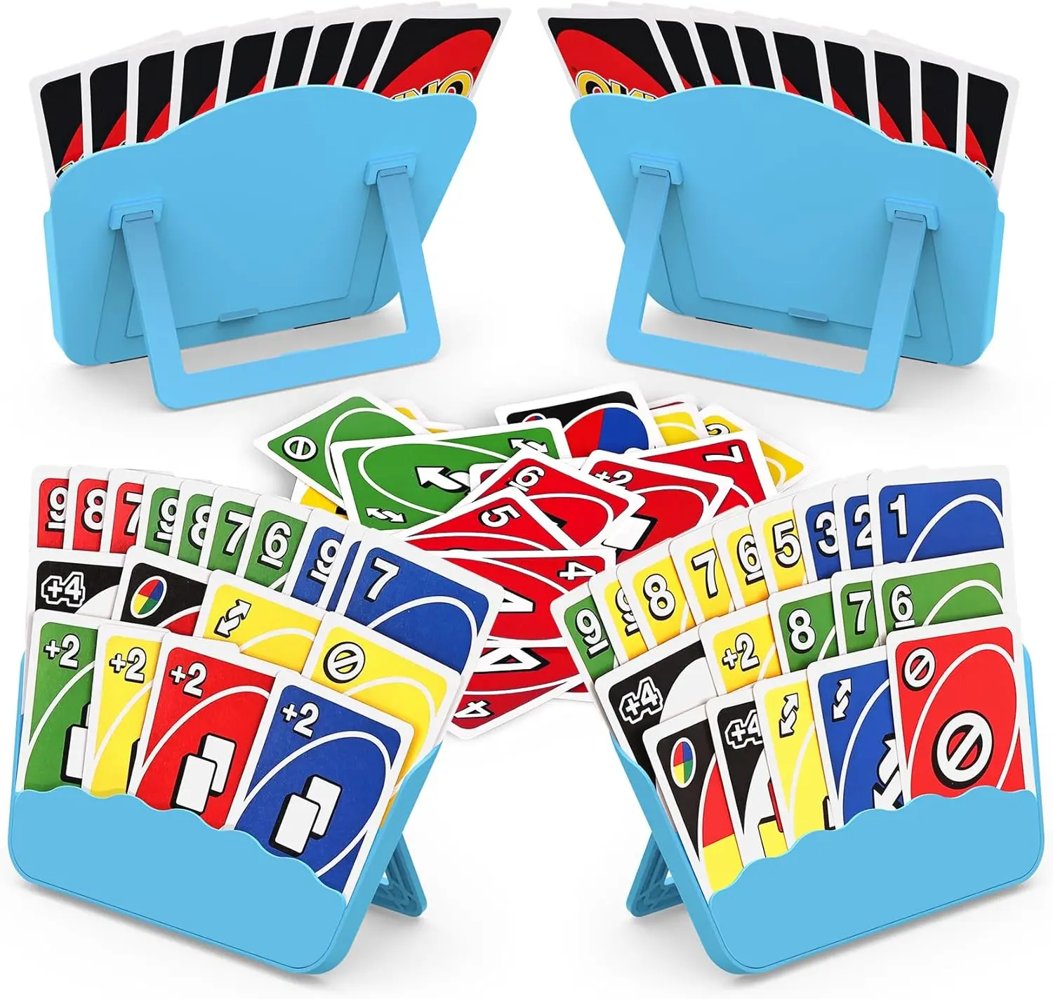 

Foldable Card Holders with Stand, 4-Pack for Poker, UNO, Travel Games, Seniors & Arthritis Hands - Perfect for Holidays