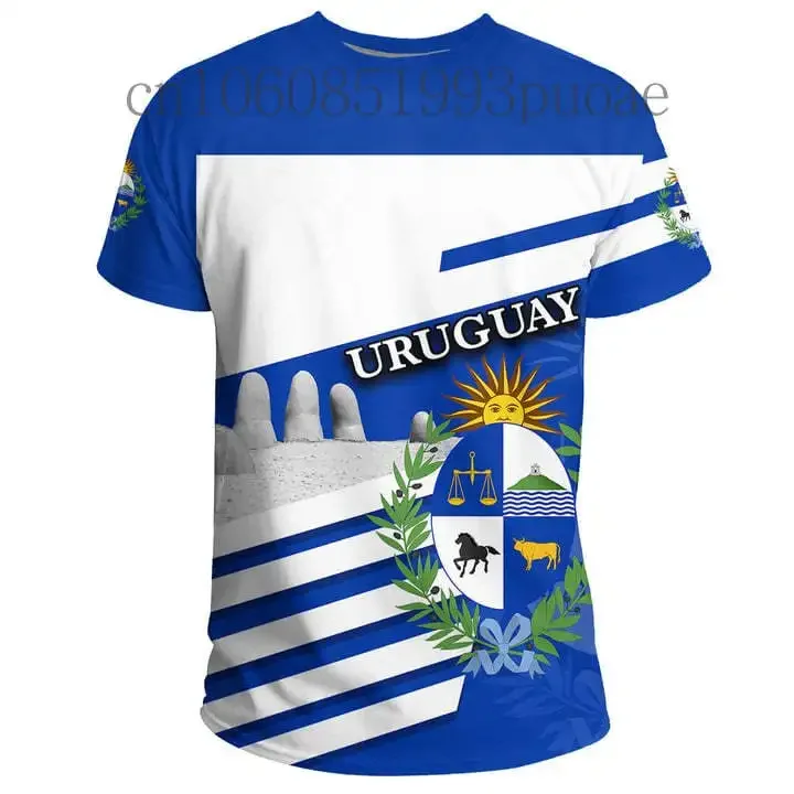 

2024 New Uruguay Flag Emblem 3D T-shirts Clothes For Men Women Tees jersey Soccer Football Fans Gift T shirt